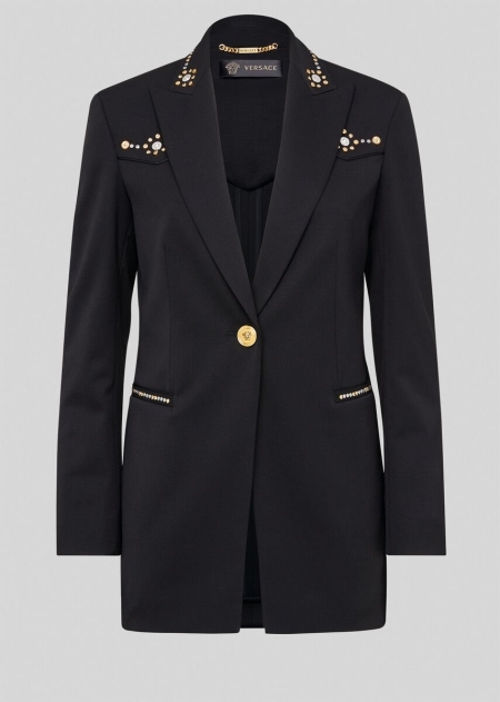 Versace Studded Wool Blazer Dam - 382567QVH